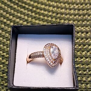 Bomb Party Rose Gold CZ Teardrop Ring